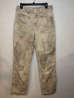 Pilcro The Wanderer Cropped Utility Pants in Washed Beige